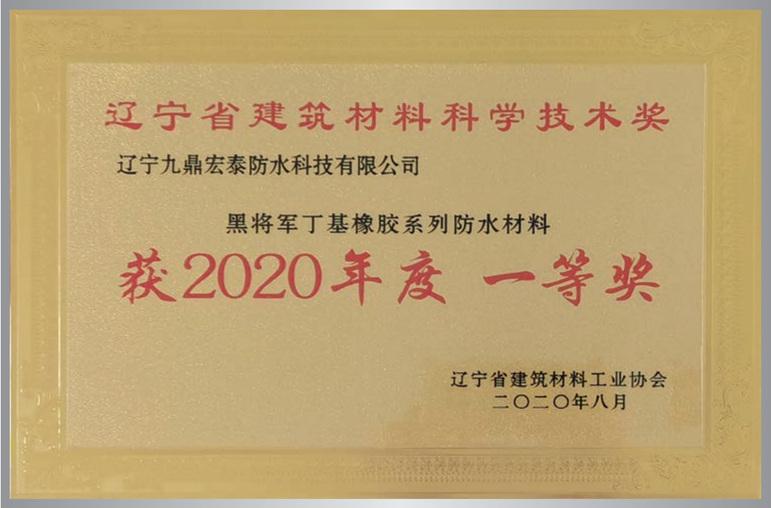 黑將軍丁基橡膠系列防水材料  科學技術獎一等獎